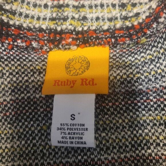 Ruby Rd Long Sleeve Wrap Around 100% Cotton Front Knit Cardigan Multicolor Women - Picture 6 of 8